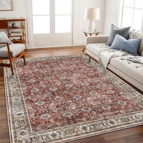 CHAMPLANT area rug 6x9 with washable design, showcasing soft faux wool fibers for cozy living spaces.