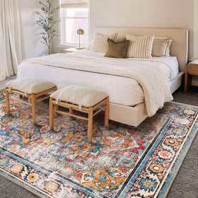 CHAMPLANT rug with non-slip backing keeps high-traffic areas safe.