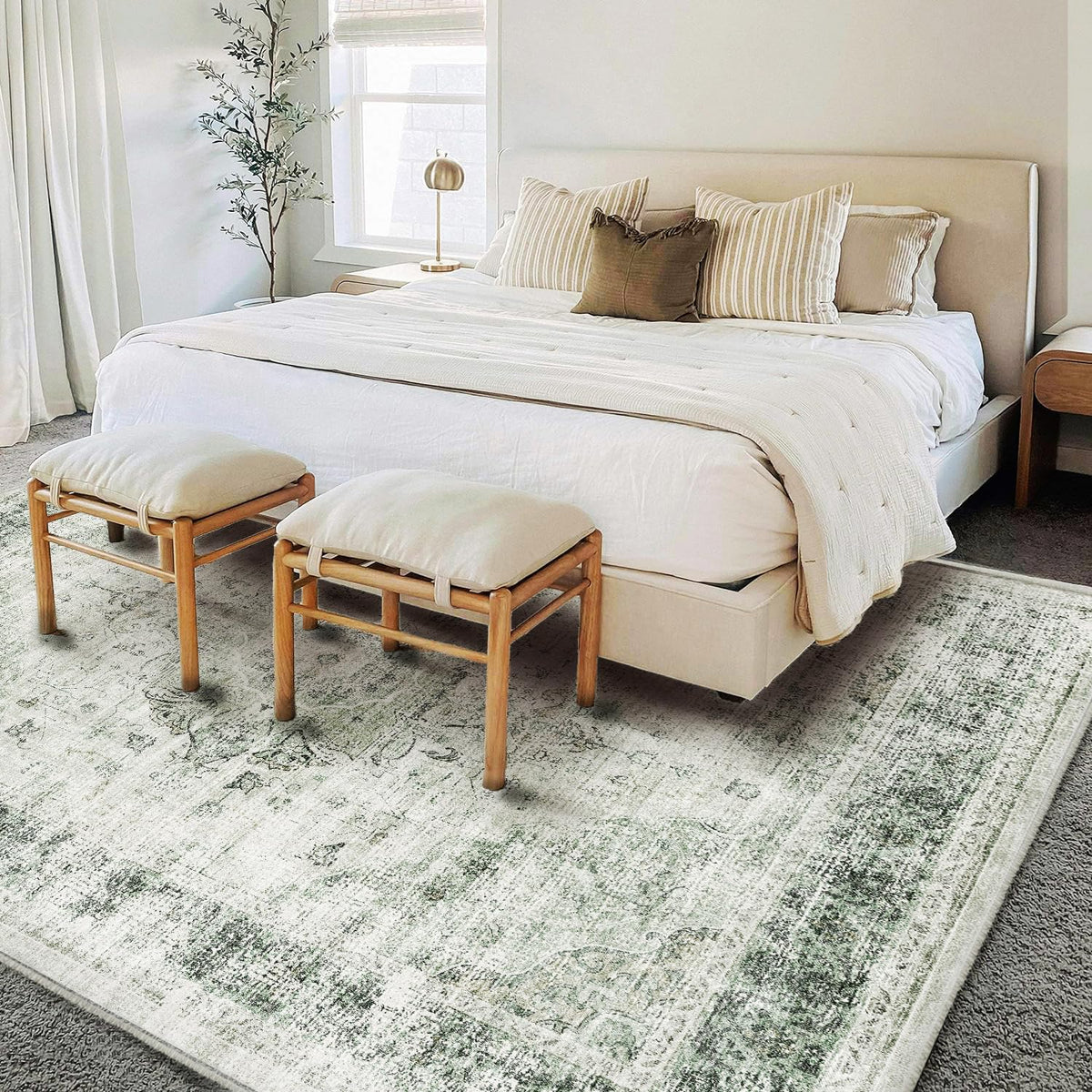 Champlant ultra-thin rug fits under doors and furniture.