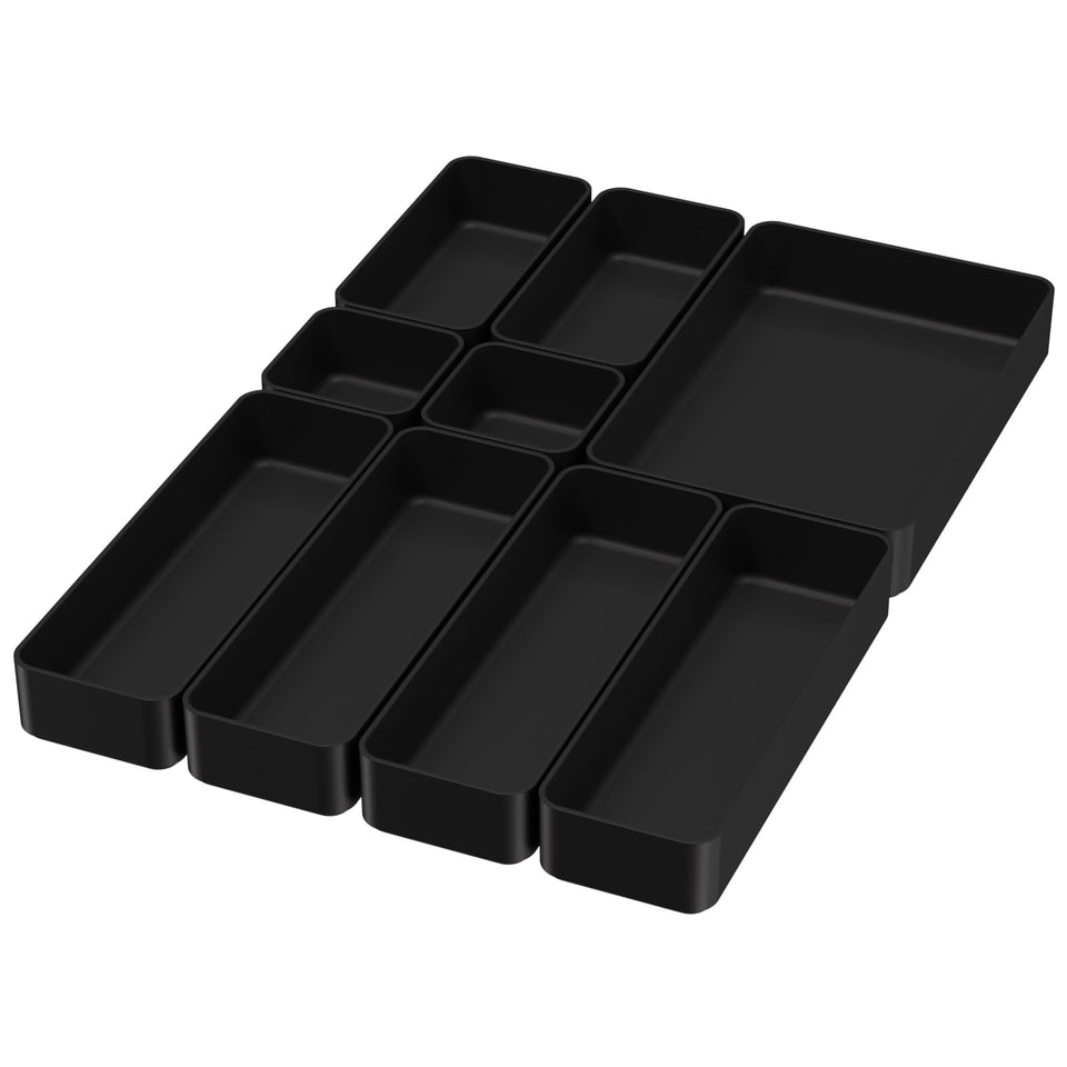 CHANCETSUI 9 Pcs stackable drawer organizers top view keeps small items organized