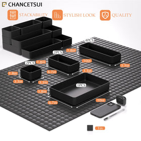 CHANCETSUI office-desk-drawer-trays stackable layout speeds access to supplies