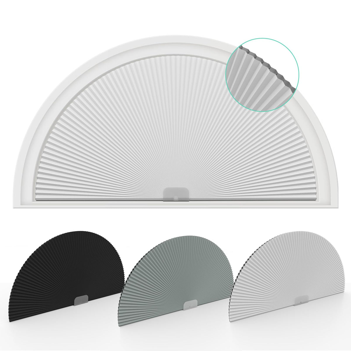 Changshade arch blackout shades for half-moon windows block light for serenity