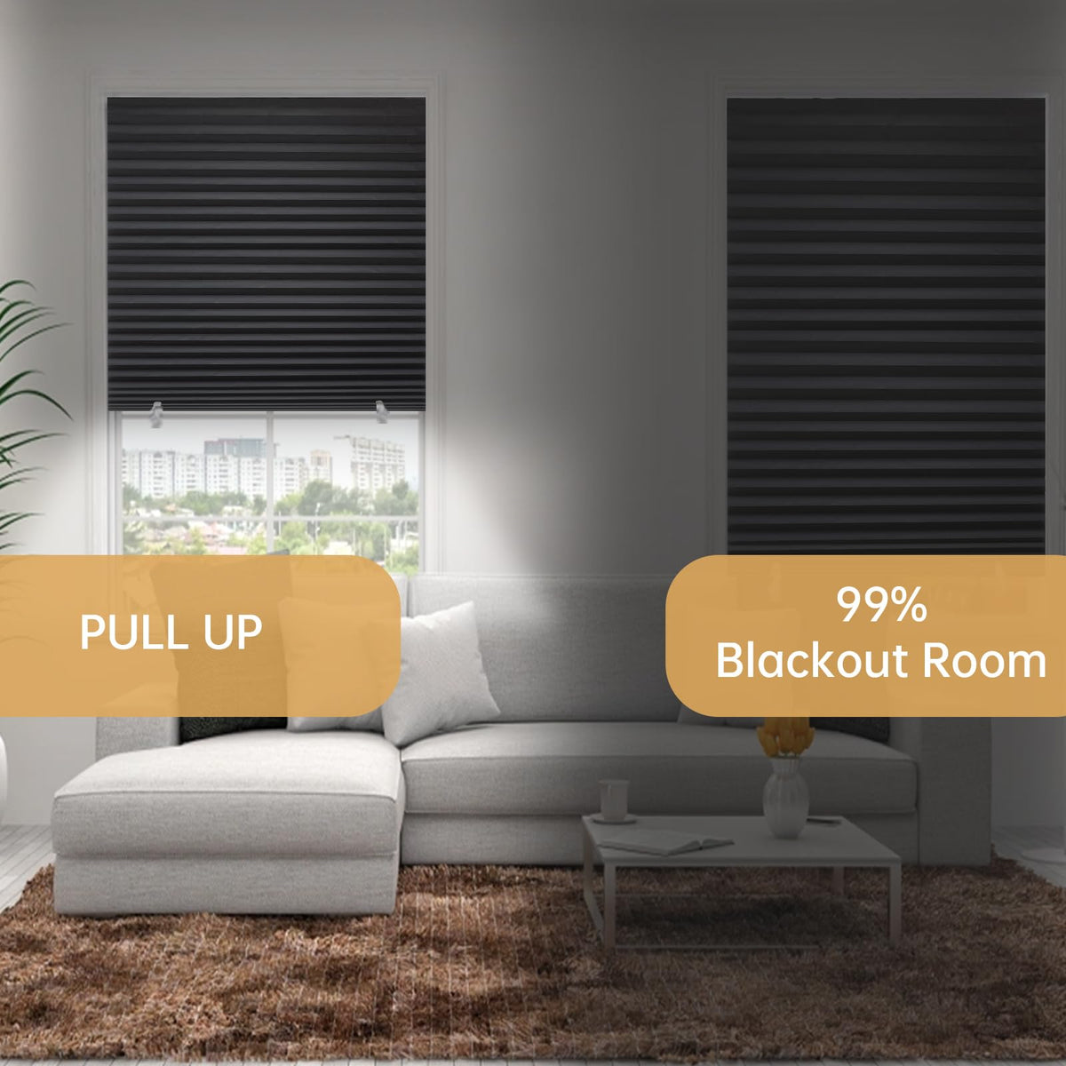 Changshade DIY trim-to-fit option highlights customizing width with scissors for non-standard windows.