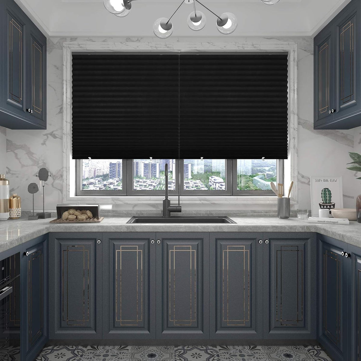 Changshade privacy and UV protection in living room with blackout shade.