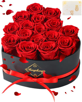 Changshunqi 16-flowers heart box shows elegant long-lasting roses for gifting