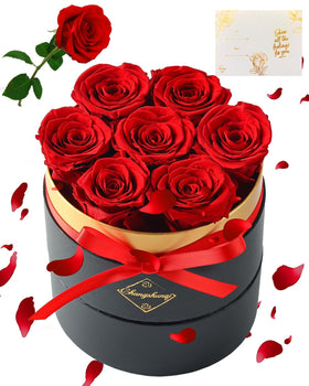 Changshunqi Forever Flowers in a Box: seven preserved roses for lasting beauty.