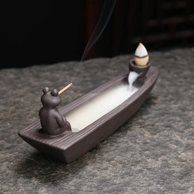 ChangWanna backflow incense burner creating relaxing, flowing aroma diffusion.