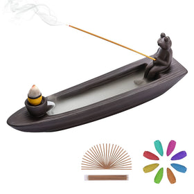 ChangWanna frog incense holder with waterfall smoke for meditation ambiance.