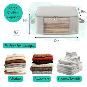 Underbed storage bags with zip and window for quick visibility