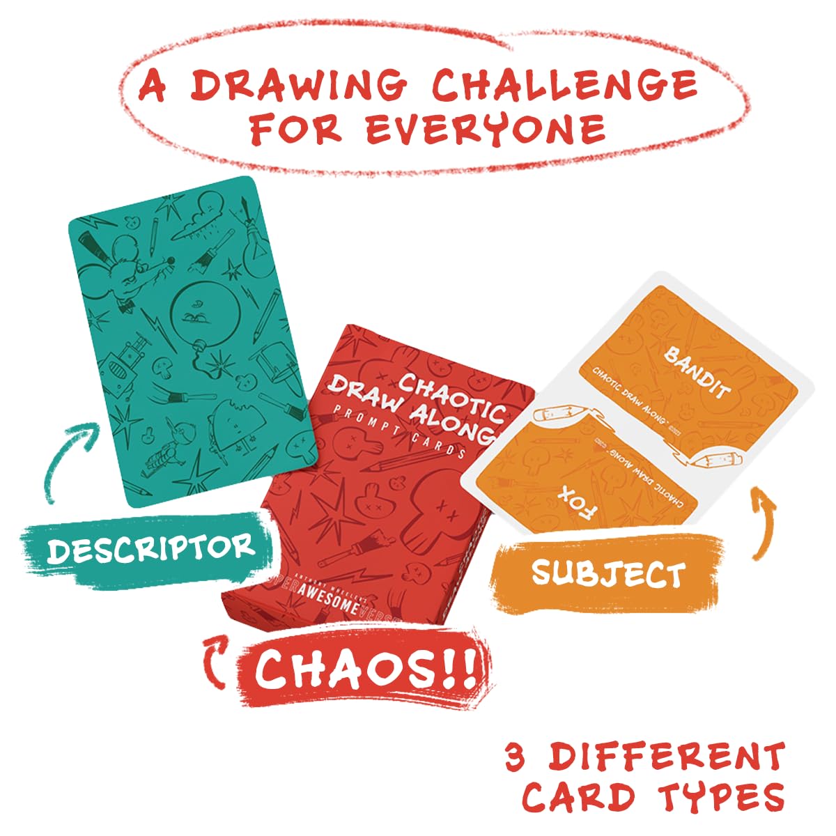 CHAOTIC DRAW ALONG 105 prompts deck sparks artists and students creativity