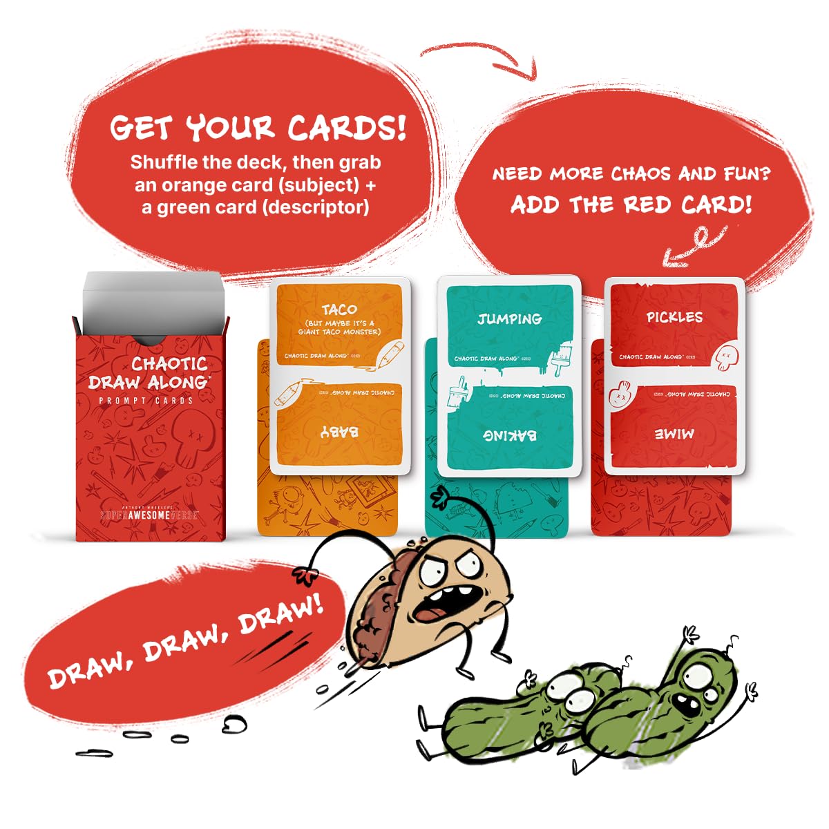 CHAOTIC DRAW ALONG blank cards for customizing prompts