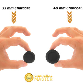 Charcoal Master briquettes burn up to 45 minutes.