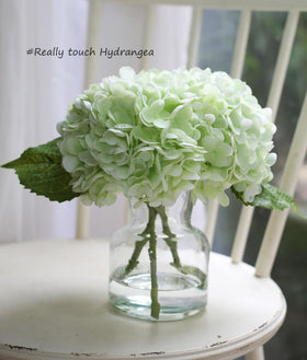CHASMILE Real Touch Hydrangea close-up reveals textured petals and natural shading.