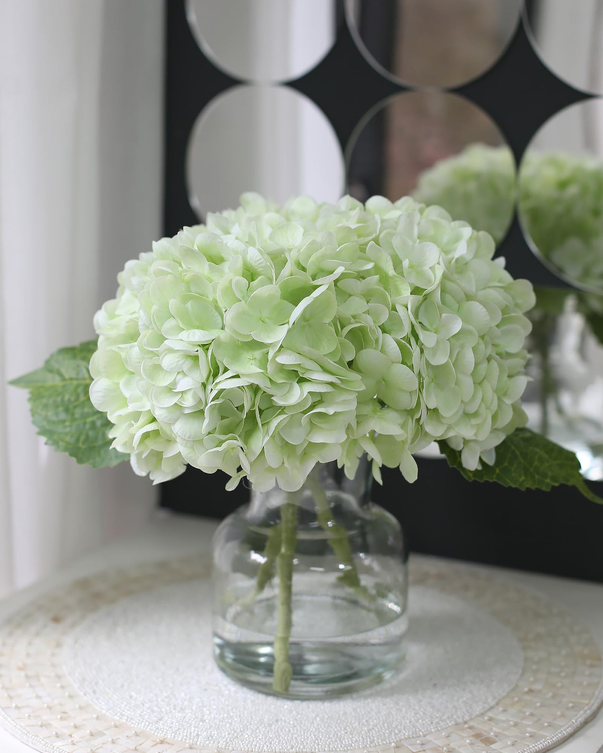 CHASMILE Real Touch Hydrangea brightens office desk with maintenance-free charm.
