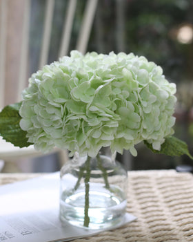 CHASMILE Real Touch Hydrangea on bathroom vanity adds natural elegance.