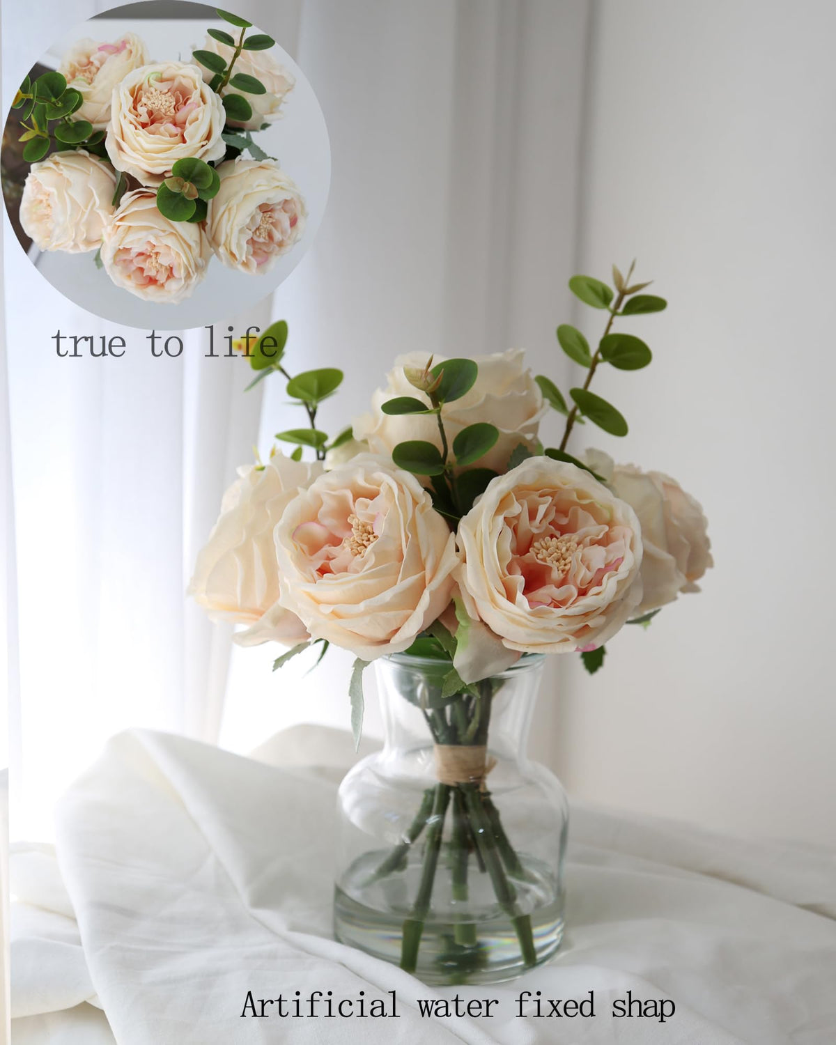 CHASMILE lifelike flowers in vase multi-scene centerpiece for dining or living rooms.