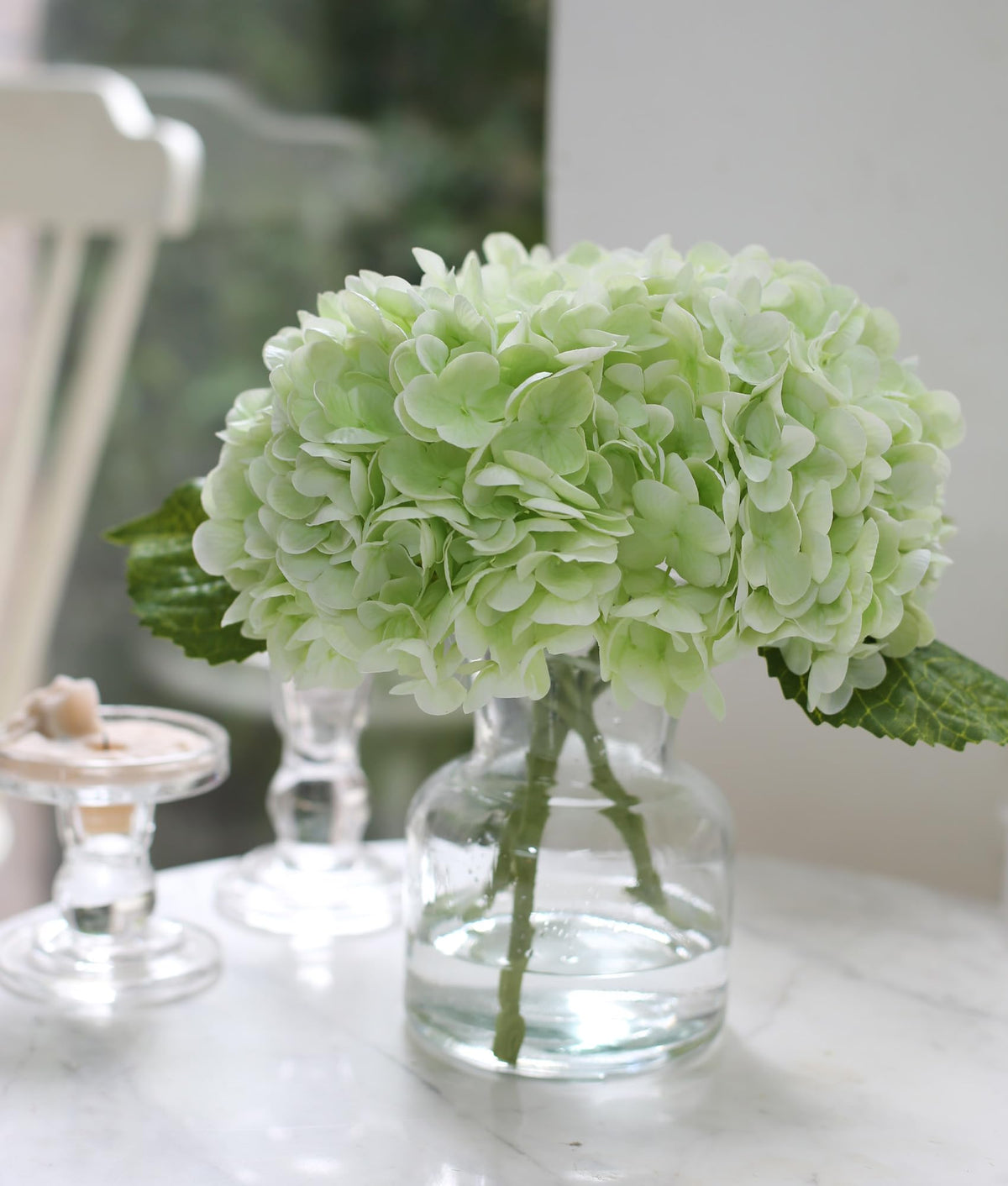 CHASMILE Real Touch Hydrangea in vase for long-lasting, maintenance-free decor.