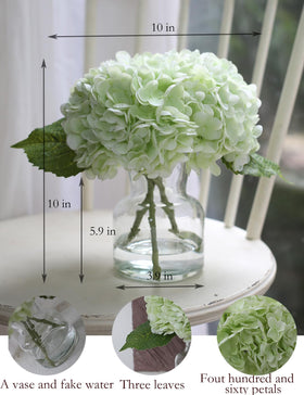 CHASMILE Real Touch Hydrangea centerpiece enhances elegant dining room ambiance.