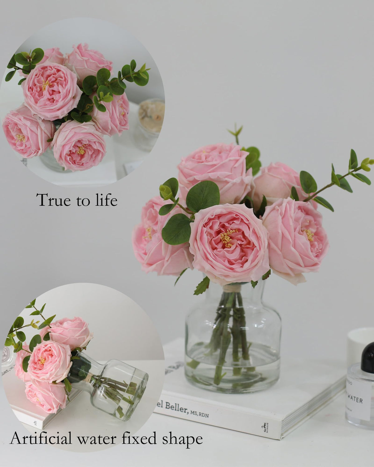 CHASMILE pink roses arrangement in vase suitable for holiday gifting