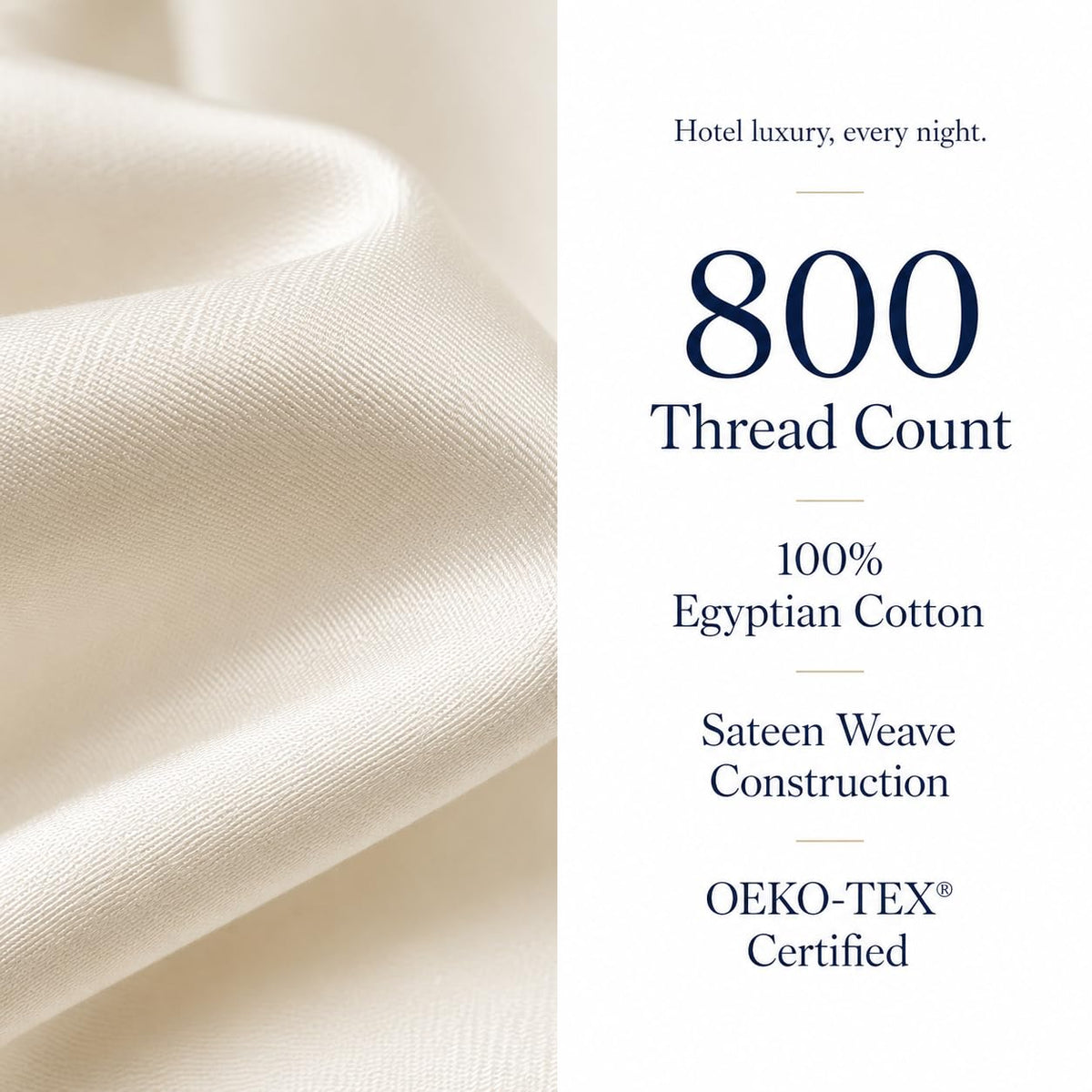 CHATEAU HOME COLLECTION 800TC queen sheets OEKO-TEX certified for skin-friendly use
