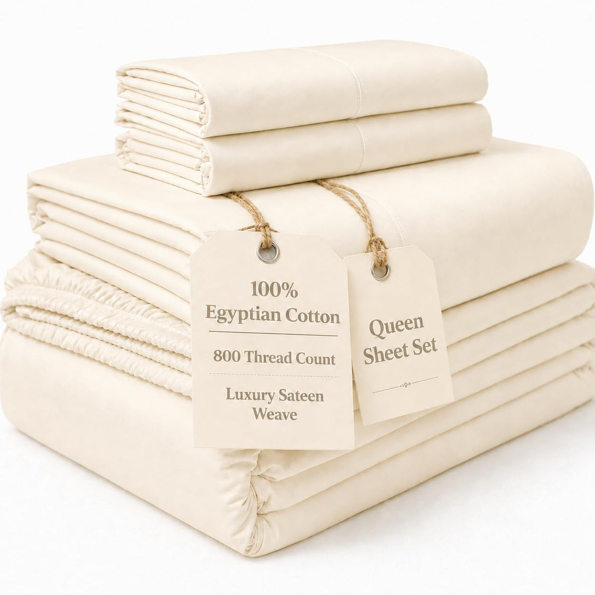 CHATEAU HOME COLLECTION 800TC queen sheets close-up sateen weave for silky smooth feel