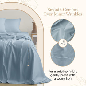 CHATEAU HOME COLLECTION french-blue bed display shows elegant room styling with hotel-grade bedding.