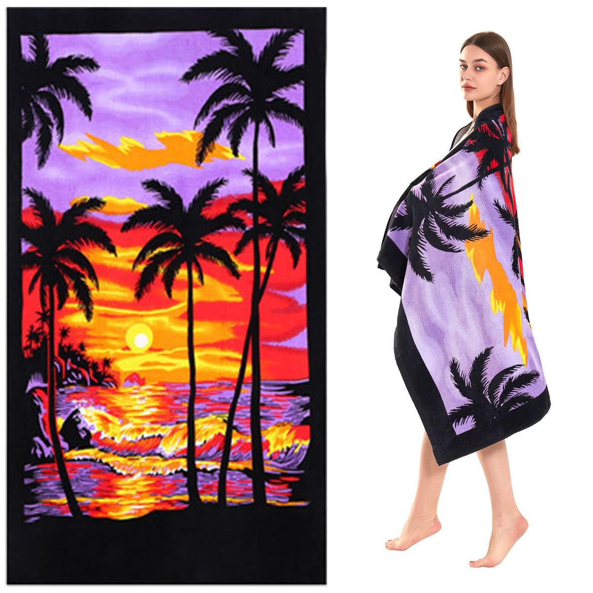 Chavish oversized beach towel in 70x40 inches, ideal for lounging.