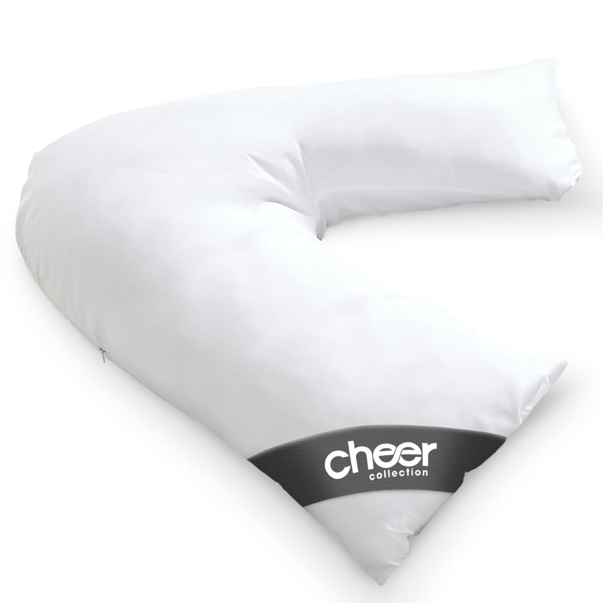 Cheer Collection Oversized V-Shaped Pillow closeup highlighting plush neck support for comfort