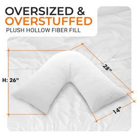 Cheer Collection Oversized V-Shaped Pillow pregnancy-support shape for comfort