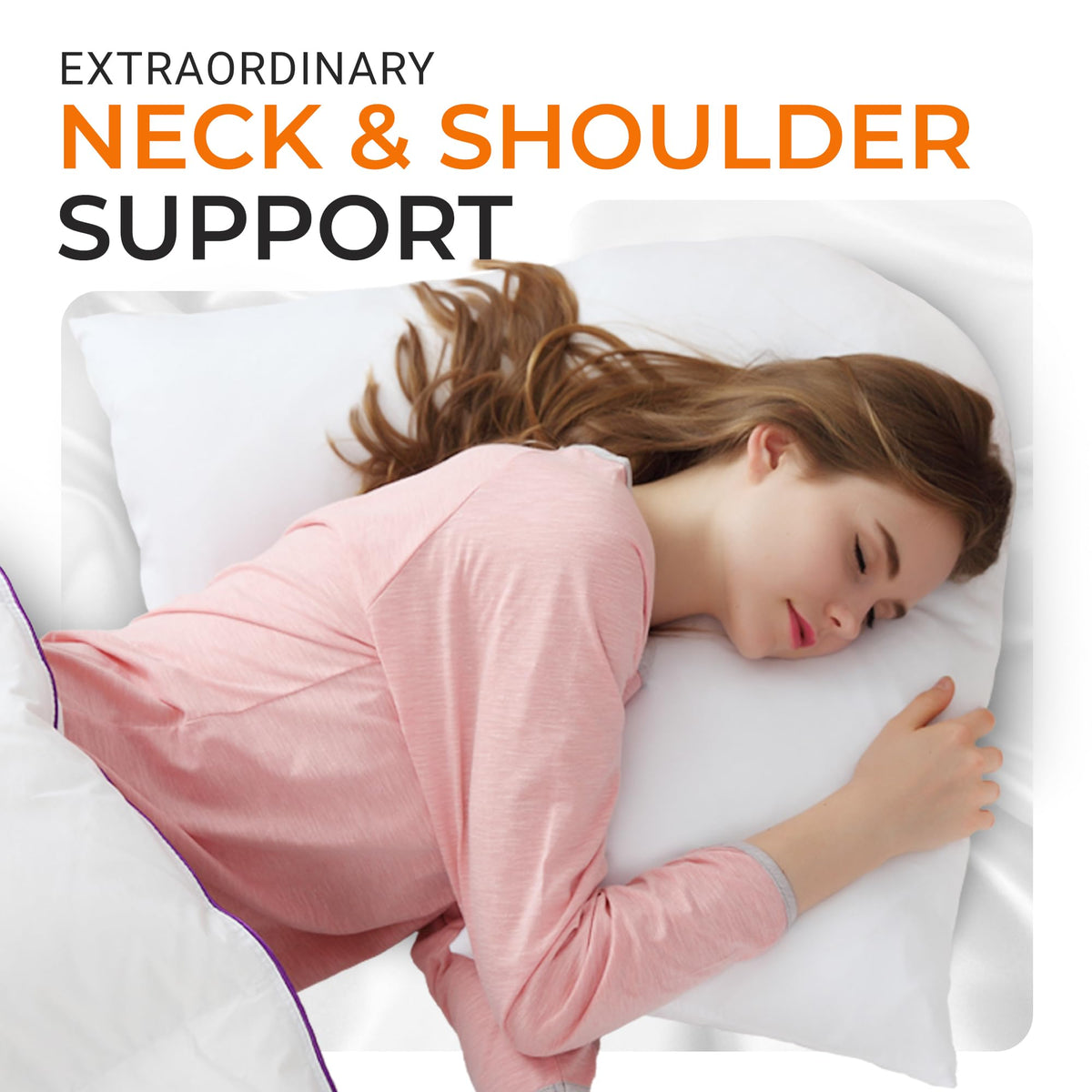 Cheer Collection Oversized V-Shaped Pillow side-profile shows ergonomic neck and shoulder alignment
