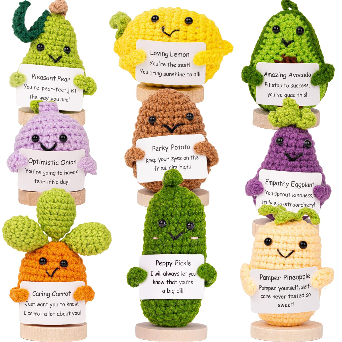 Cheerspace Cheerpal Veggies Optimistic Onion on stand, bright desk decor for daily motivation.