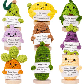 Cheerspace Cheerpal Veggies Optimistic Onion on stand, bright desk decor for daily motivation.