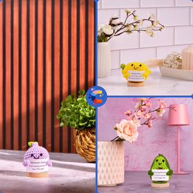 Cheerspace Cheerpal Veggies Peppy Pickle on stand, cute coworker gift idea.