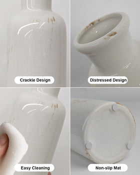 CheeryStow 10, 7.5, 5 inch vases create visual depth on mantels.