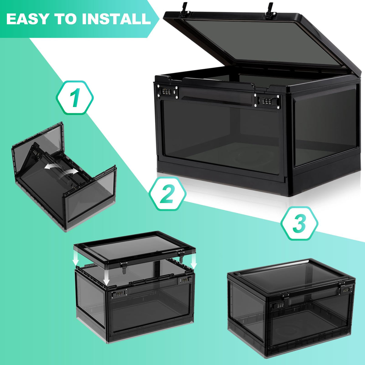 chefeggukk large lock box 3-digit lock enables quick, customizable access