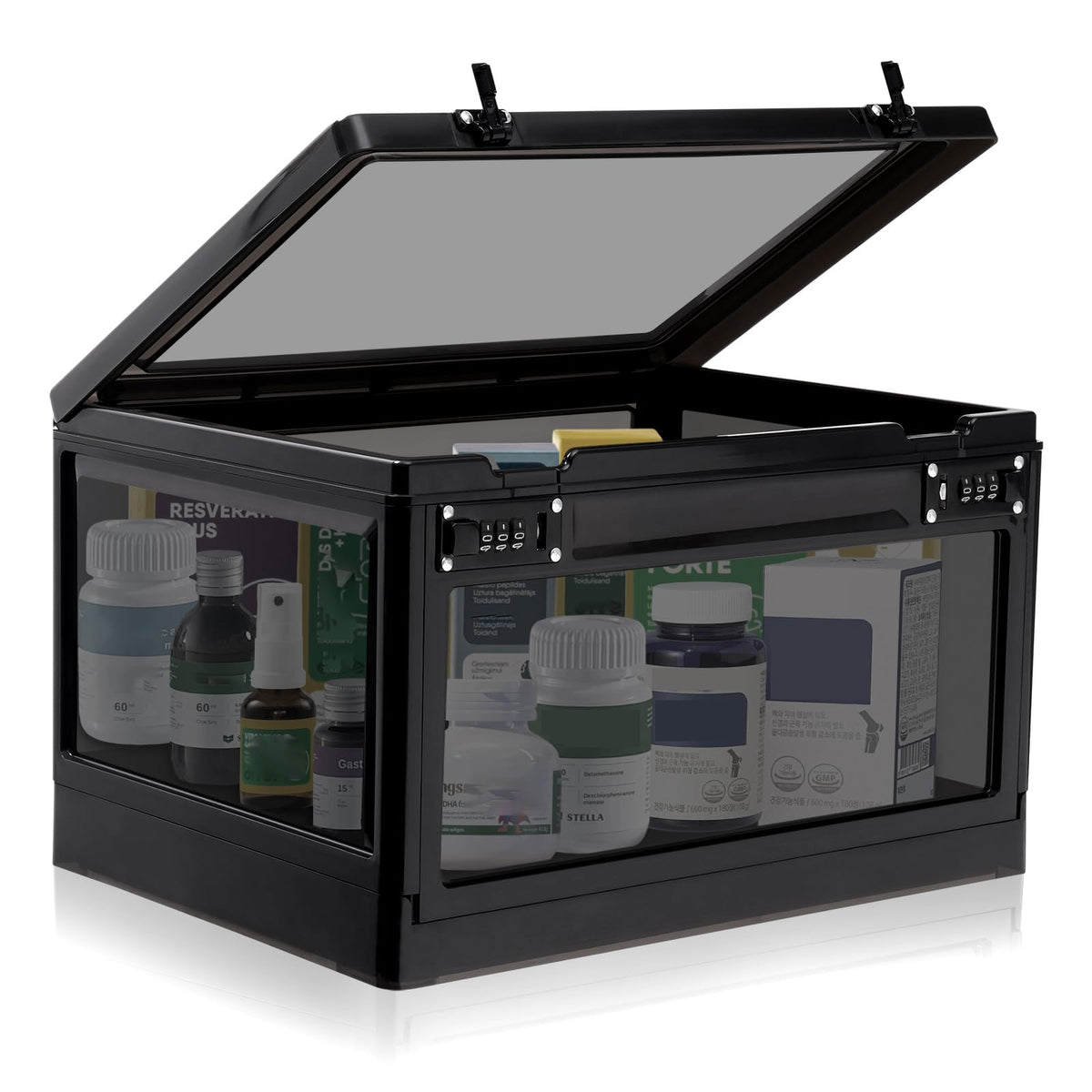 chefeggukk large lock box front view shows sturdy, secure design for clear visibility
