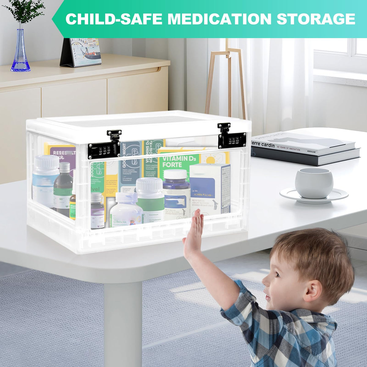 chefeggukk large medicine lock box dimensions reveal 24L capacity for essentials