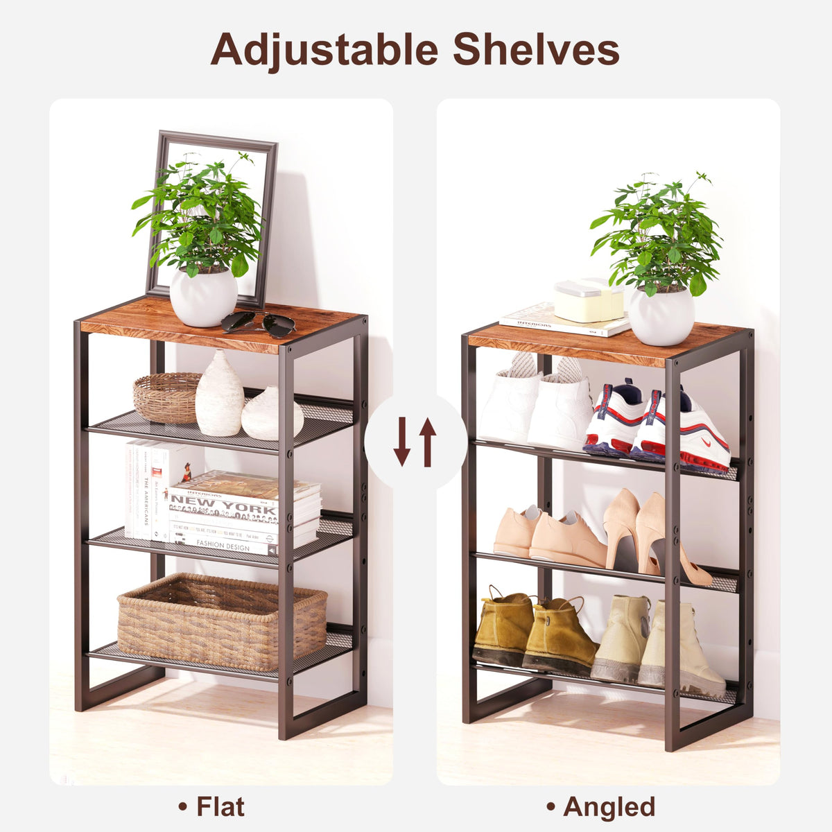 CHEMPFR Narrow 4-Tier Shoe Rack in entryway keeps sneakers organized and accessible
