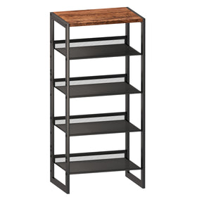 CHEMPFR narrow 5-tier shoe rack with wood top for compact entryway storage.