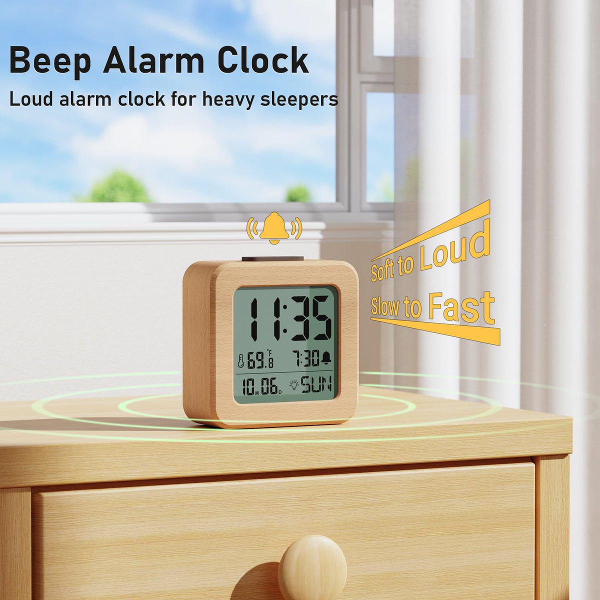 CHEREEKI extra-loud alarm ensures you wake up on time.