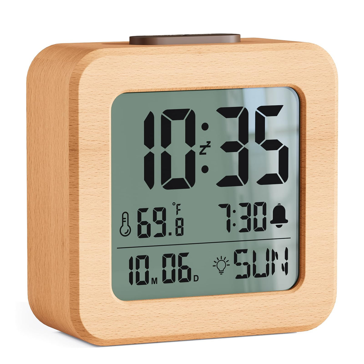 CHEREEKI real wood case clock showing beech grain adds warm decor.