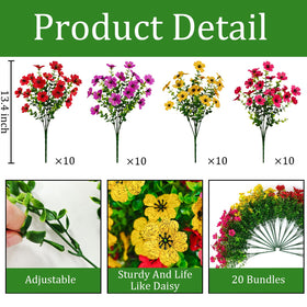 Cherica 40-pcs purple bloom enhances indoor or outdoor décor with realistic petals