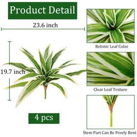 Cherica 4Pcs fake ferns wide 35 inches with 60 blades for bold focal point.