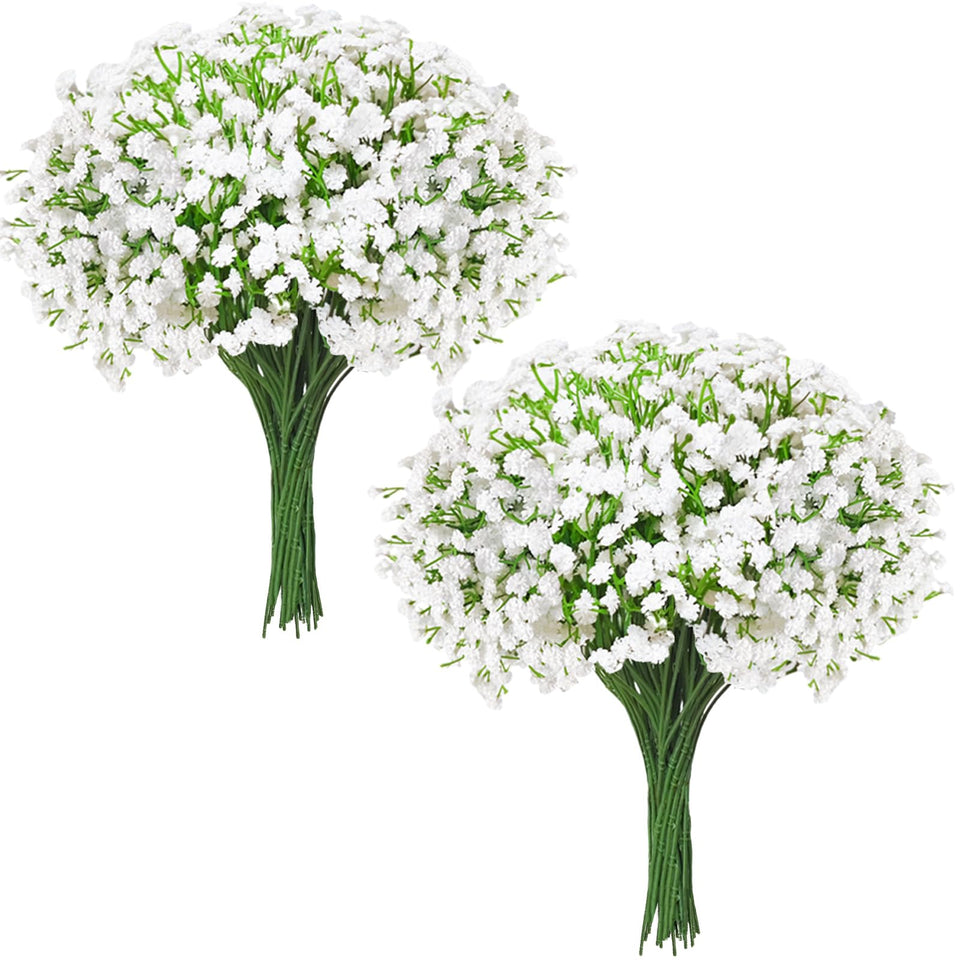 Cherica real touch baby’s breath flowers for lifelike white centerpieces.