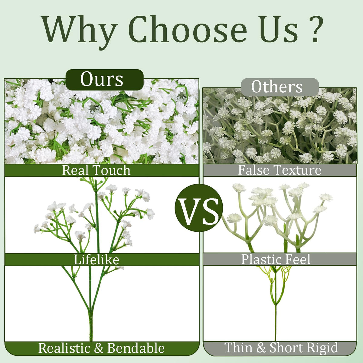 Cherica Baby’s Breath 11inch stems enable easy arrangements and long-lasting display.