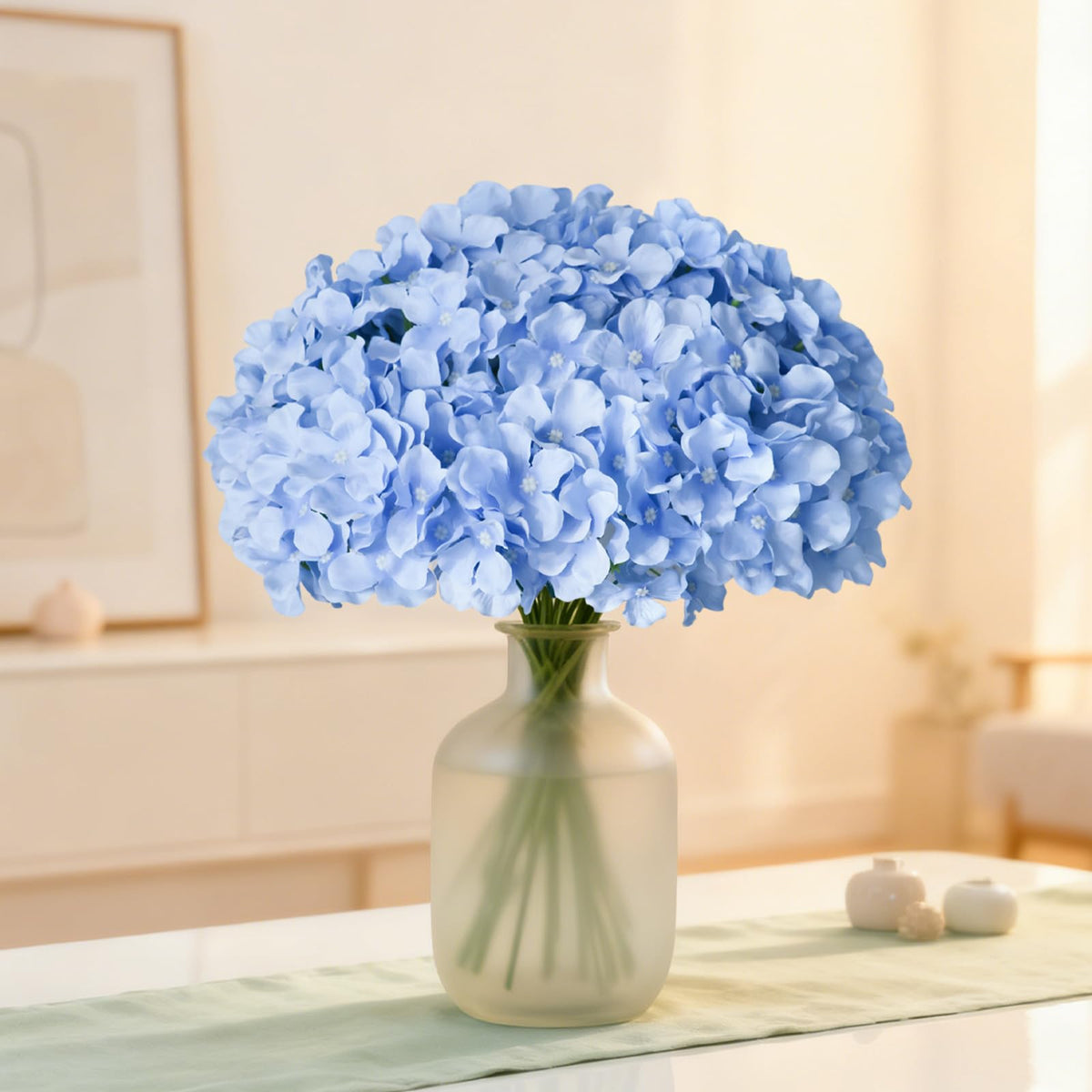 Cherica blue hydrangea bulk assembly-ready set simplifies setup.