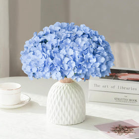 Cherica blue hydrangea bulk centerpiece kit creates elegant tablescapes.