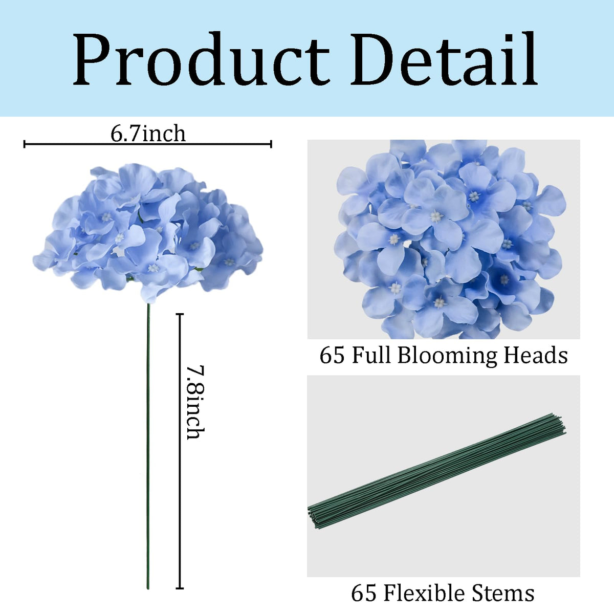 Cherica blue hydrangea bulk wreath craft enhances seasonal decorating.