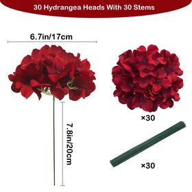 Cherica dark red hydrangea removable stems enable versatile crafting.