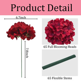Cherica deep red hydrangea flower heads ideal for wedding decor and events.
